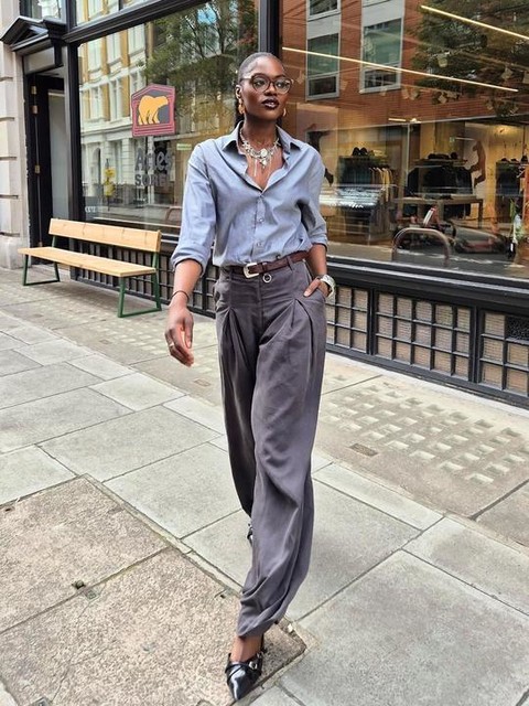 ASOS DESIGN Tall pleated wide leg pants with tie in gray