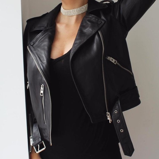 ELINA - Balfern Leather Biker Jacket