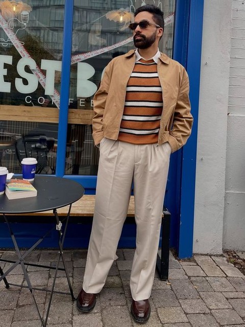 ASOS DESIGN smart oversized tapered trousers with front pleat in ecru