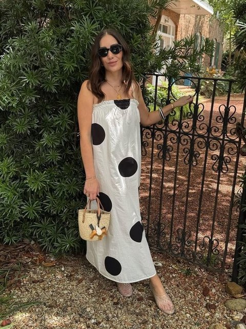 ASOS DESIGN poplin trapeze maxi dress in polka dot