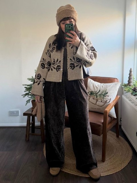 ASOS DESIGN textured velvet tailored wide leg pants in chocolate