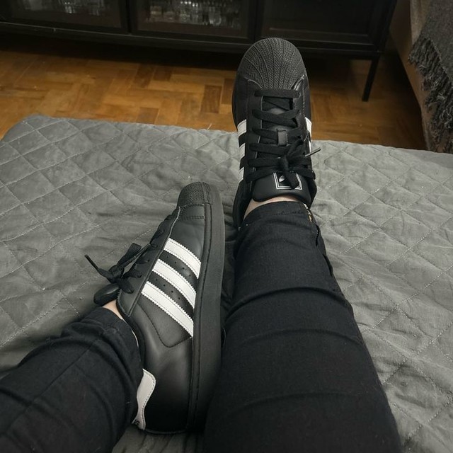 All Star Black Shell Toe Adidas Superstar Shoes On Feet Look And Feel Like  A Superstar With An Iconic Shoe Adidas