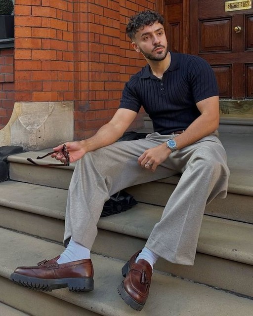 ASOS DESIGN muscle fit knitted rib polo t-shirt in navy