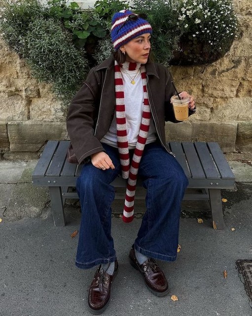 COLLUSION fluffy beanie in blue multi