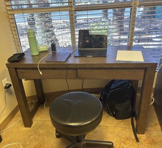 Nora Brown Desk USB Charging & 2-Drawer Storage | Living Spaces
