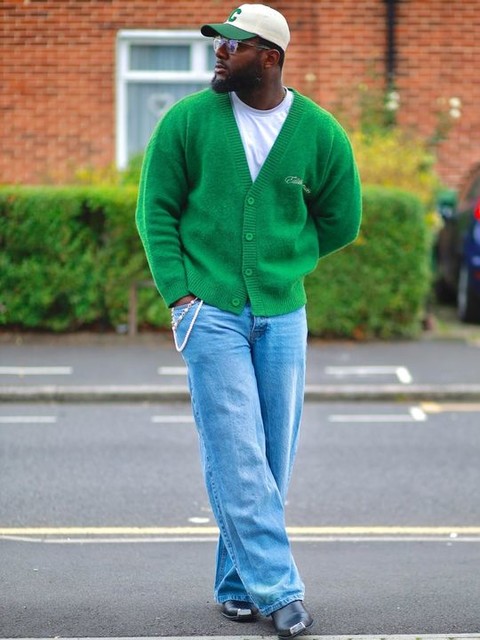 ASOS DESIGN cuban heel western chelsea boots in black faux leather with silver toe cap