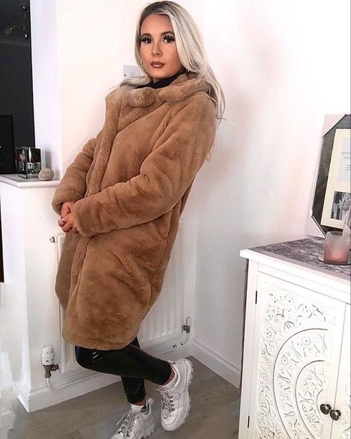 extra long fur coat