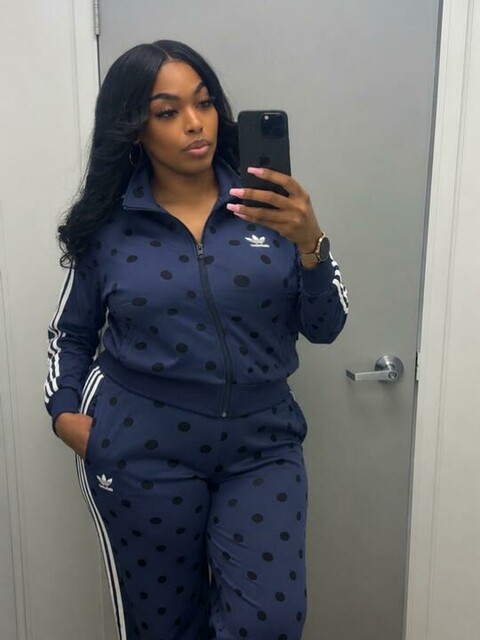 adidas SATIN POLKA DOTS TT Track Top - Blue | Free Shipping with
