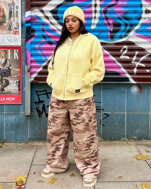 Reclaimed Vintage barrel leg trousers in dessert camo print