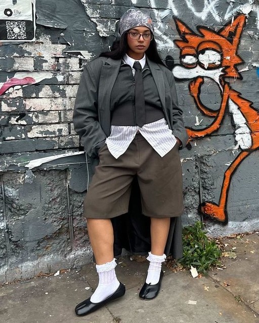 COLLUSION tailored hybrid jacket in charcoal