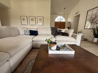 Zone Cream 5 Piece Modular Sectional with 3 Corners, 2 Armless Chairs