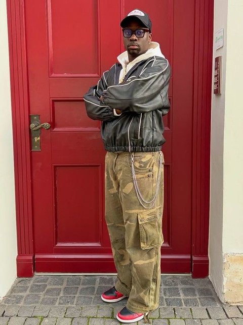 ASOS DESIGN faux leather bomber jacket in black