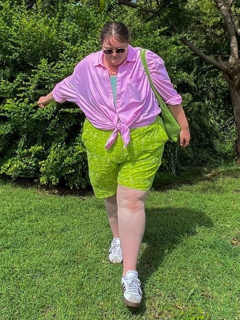 ASOS DESIGN Curve bermuda shorts with all over embroidery in lime