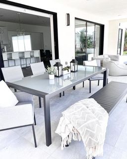 Glass outdoor new arrivals dining table