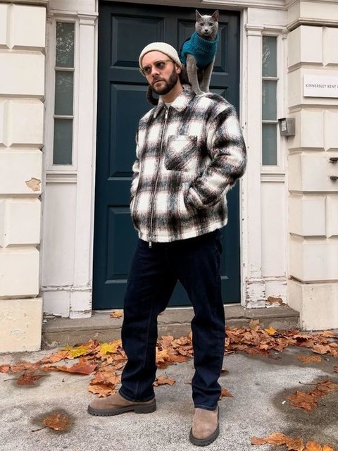 ASOS COLLECTIVE quilted jacket in shadow check