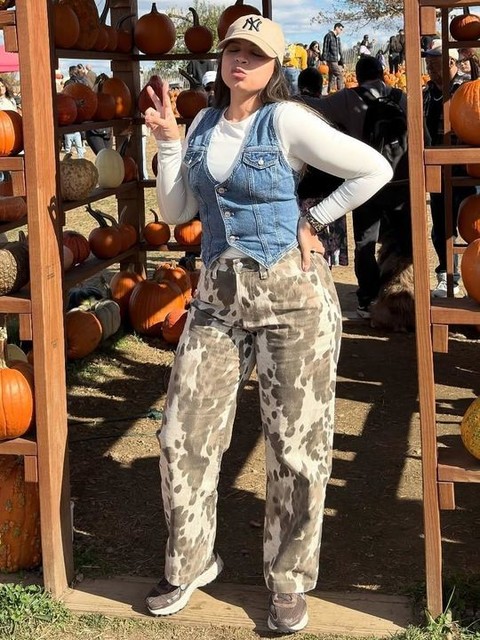 The Ragged Priest low rise straight leg jeans in cow print