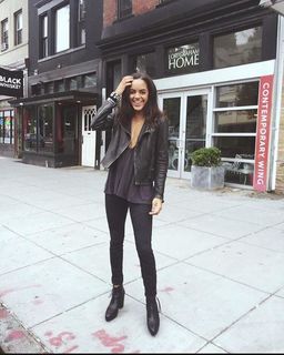 ALEXANDRA WARNER - Cargo Leather Biker Jacket