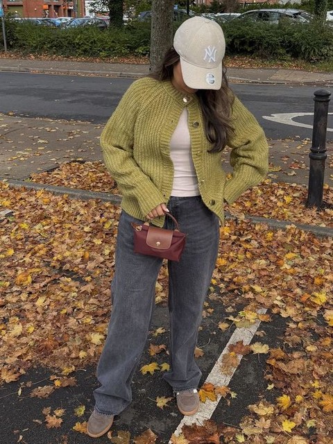 ASOS DESIGN knitted fisherman rib cardigan with raglan detail in olive