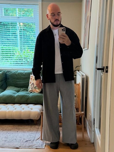 ASOS DESIGN smart extreme wide sweatpants in gray with long drawcord