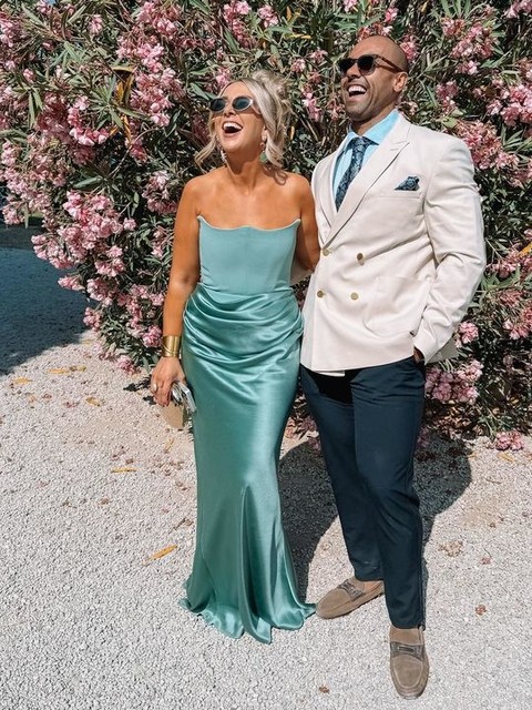 House of CB Persephone strapless corset maxi dress in jade