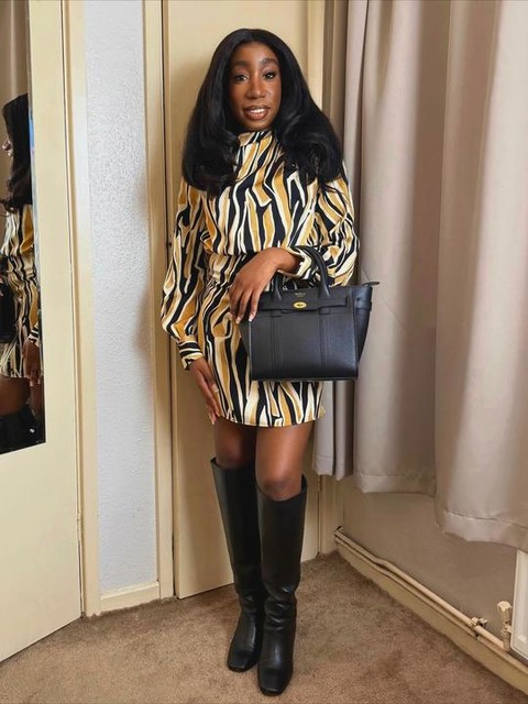 schuh Devlin heeled knee boots in black