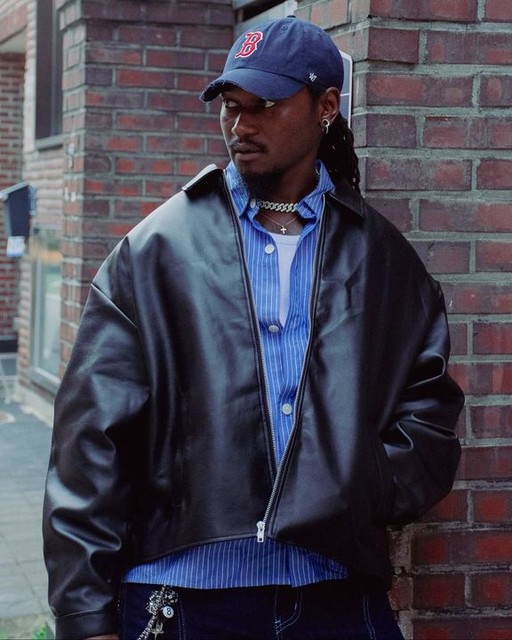 ASOS DESIGN jacket in faux leather in black