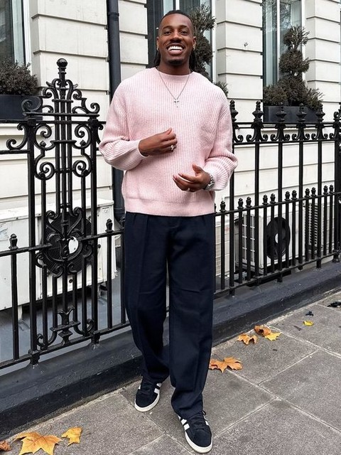 ASOS DESIGN oversized rib knit fluffy sweater in pale pink