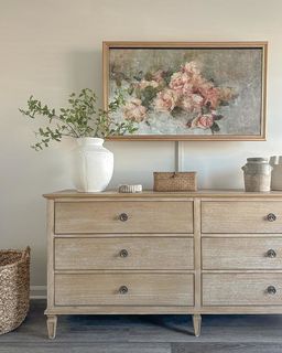 Natural Asheville 6-Drawer Dresser Storage MDF Veneer | Living Spaces
