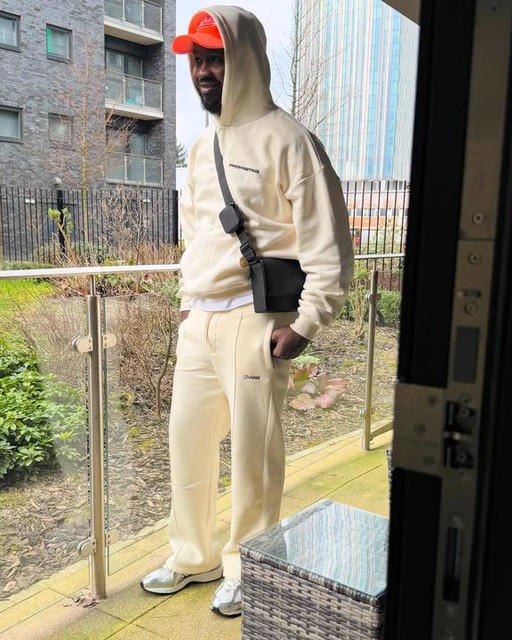 Prohibited back print logo 360gsm hoodie in cream
