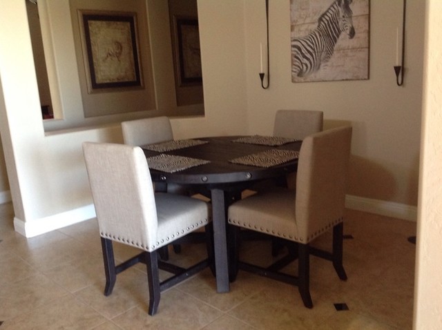 Jaxon 5 Piece Round Dining Set With Upholstered Chairs Living Spaces Jaxon 5 Piece Round Dining Set With, Five Piece Round Dining Table Set