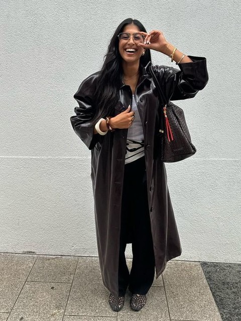 Topshop longline oversized high shine faux leather trench coat in burgundy