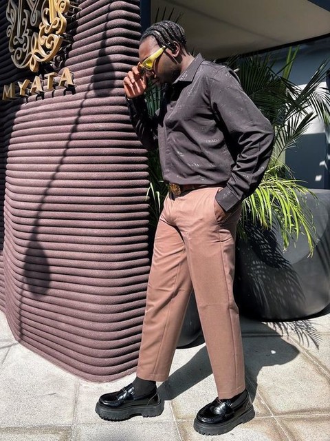 ASOS DESIGN tapered smart pants in light brown