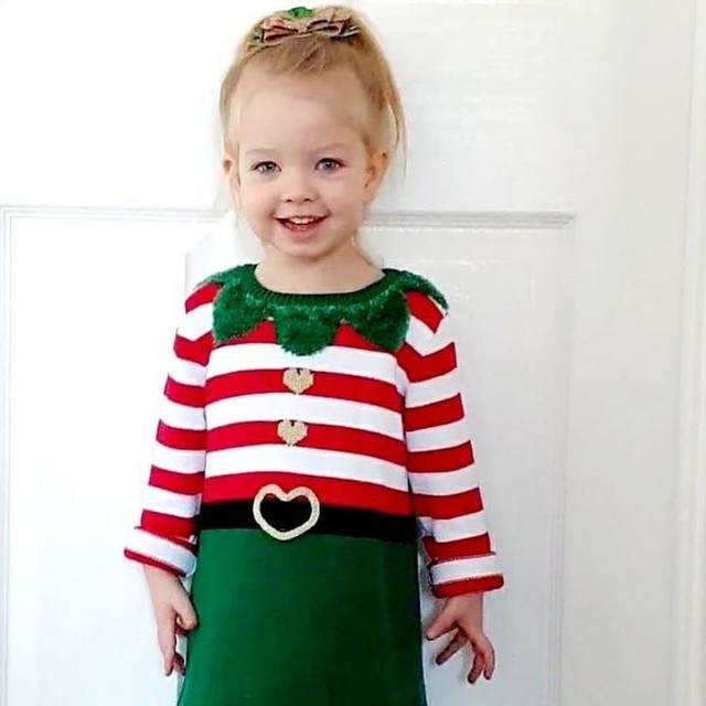 Christmas Elf Knitted Dress and Tights 