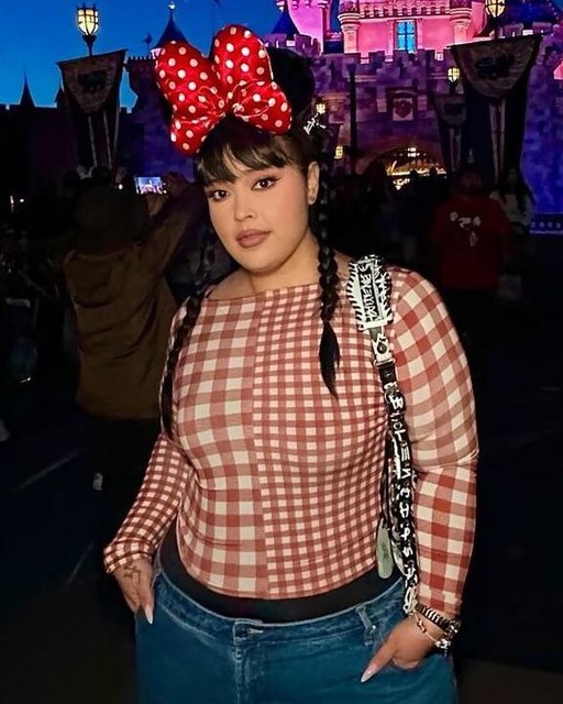 Reclaimed Vintage slash neck long sleeve mesh top in red gingham 