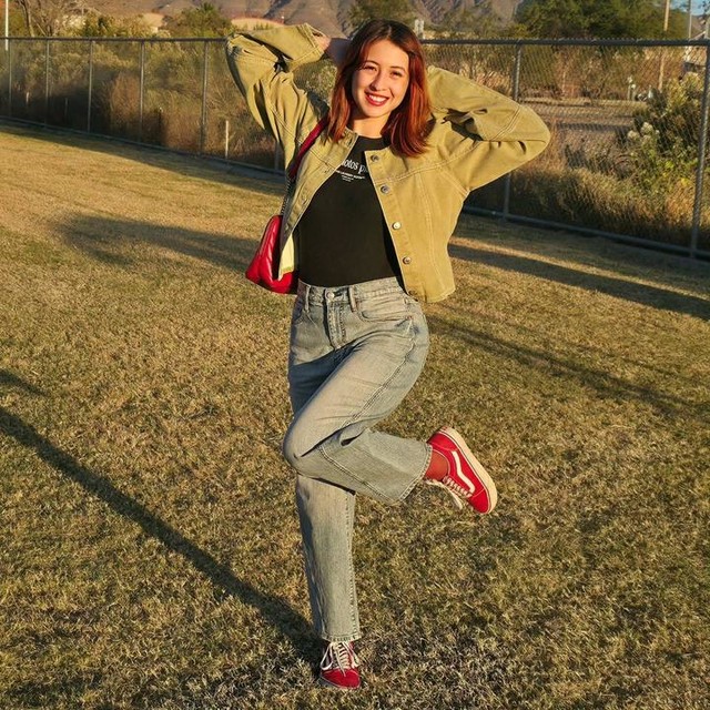 Topshop denim cinch shirt in avocado