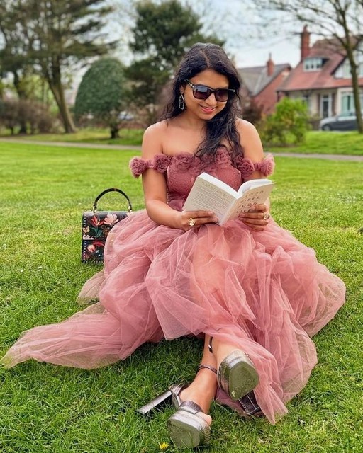 Lace & Beads rosette corset maxi dress in terracotta rose