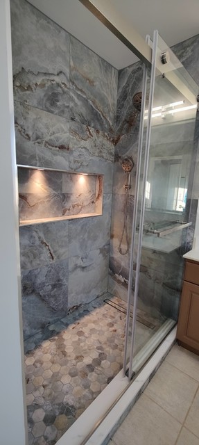 Oceana Azul Porcelain Hexagon Mosaic | Floor and Decor