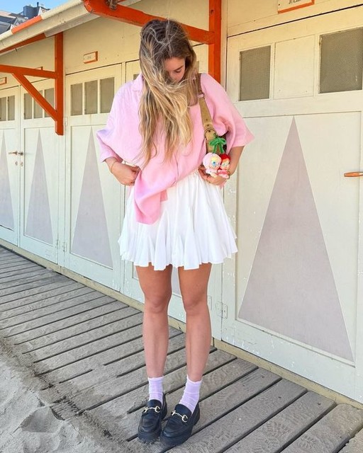 ASOS DESIGN cotton godet mini skirt in white