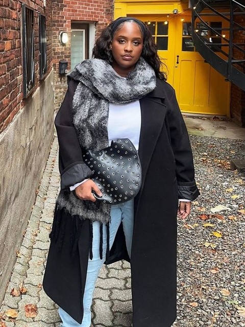 ASOS DESIGN Petite throw-on overcoat in black