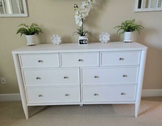 wood dresser white drawers 1500mmW Modern 6 Drawer Chest Bedroom Storage CabinetHomary out stop Austen White Wood 7-Drawer Dresser