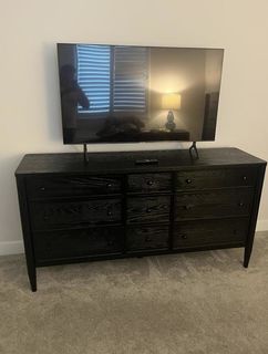 living spaces black dresser Derrie 6-Drawer Dresser with Mirror
