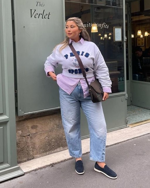 ASOS DESIGN oversized sweat with paris graphic in ice marl