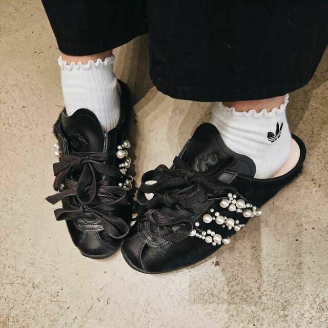  x Simone Rochaコラボ靴メンズ43 adidas Simone Rocha Japan Slip-on Sneakers - Black | Free Shipping